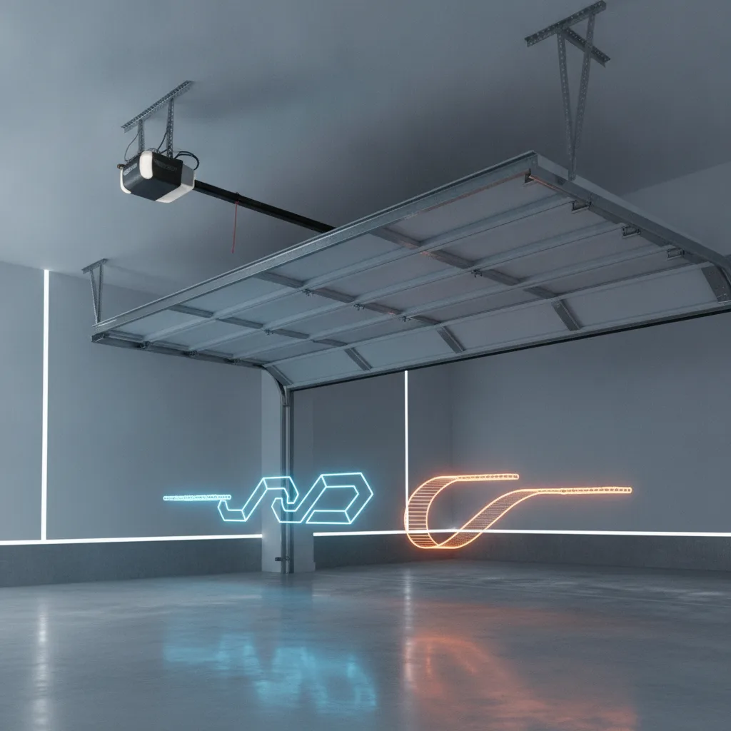 Moteur porte de garage chaîne ou courroie | Comparatif - moteur porte garage chaine courroie